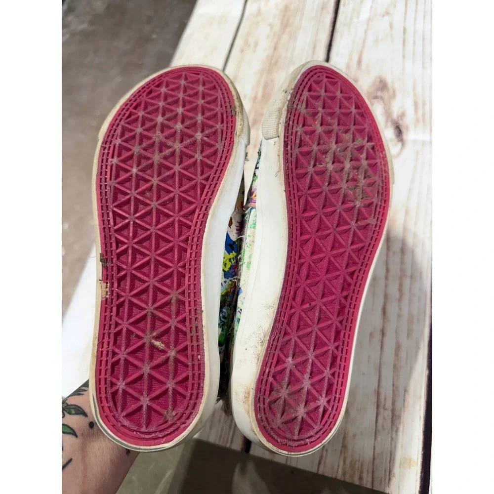 Corkey's  Womens Floral Paint Splatter Canvas Slip On Sneakers Multicolor Size 6